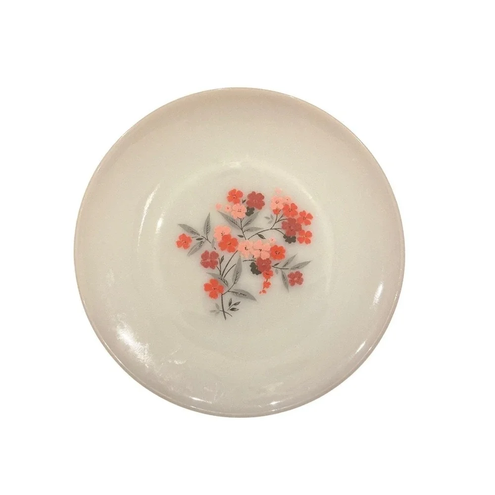 Vintage Fire-King Primrose Milk Glass Plates Set of 3 Anchor‎ Hocking Floral USA